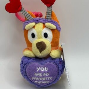 New Bluey Bingo Mini Clip-On Plush Hearts Backpack Plush Valentine Stuffed